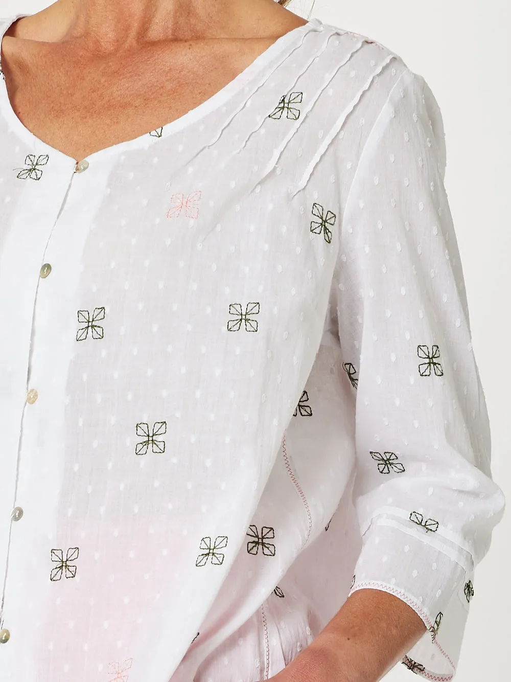 Faye Embroidered Shirt - White sold by RC & Co product image thumbnail 5