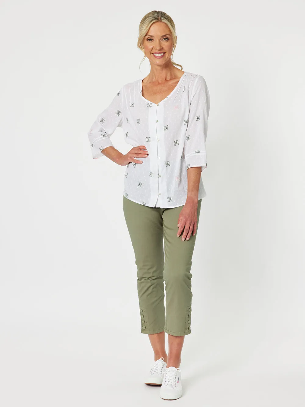 Faye Embroidered Shirt - White sold by RC & Co product image thumbnail 2