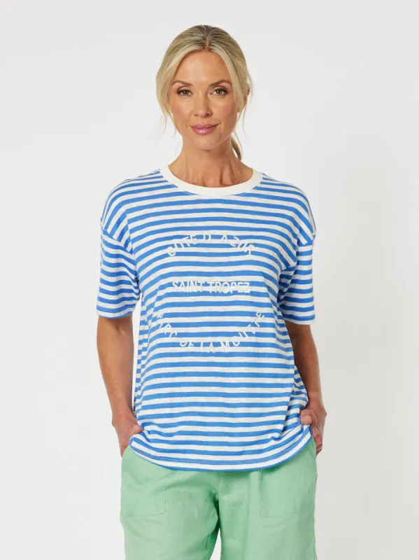 Saint Tropez Stripe Tee - Blue sold by RC & Co