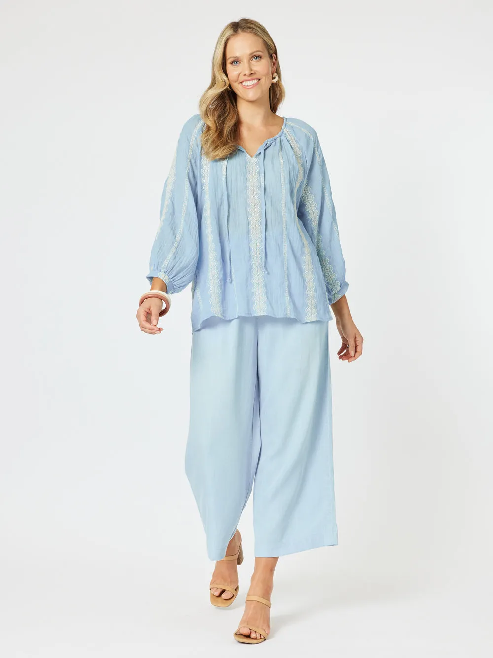 Sorrento Embroidered Top - Blue sold by RC & Co product image thumbnail 2