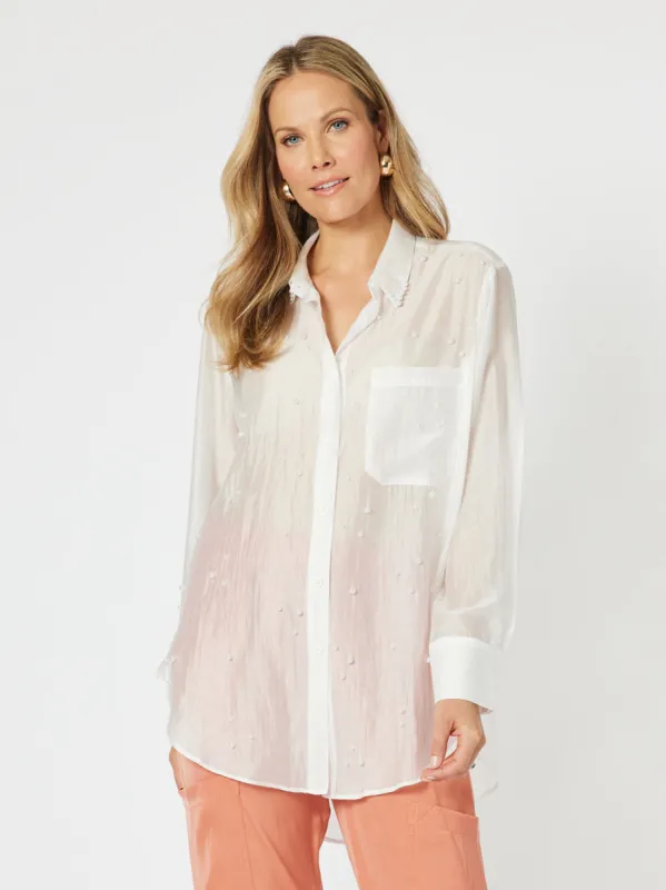 Pearl Voile Shirt - White sold by RC & Co