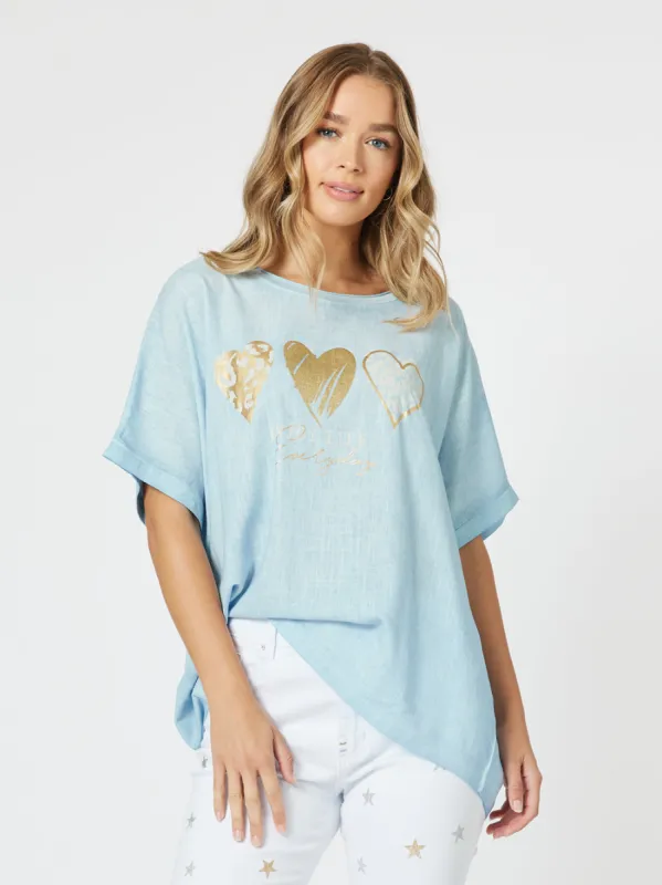 Hearts Tee - Blue sold by RC & Co