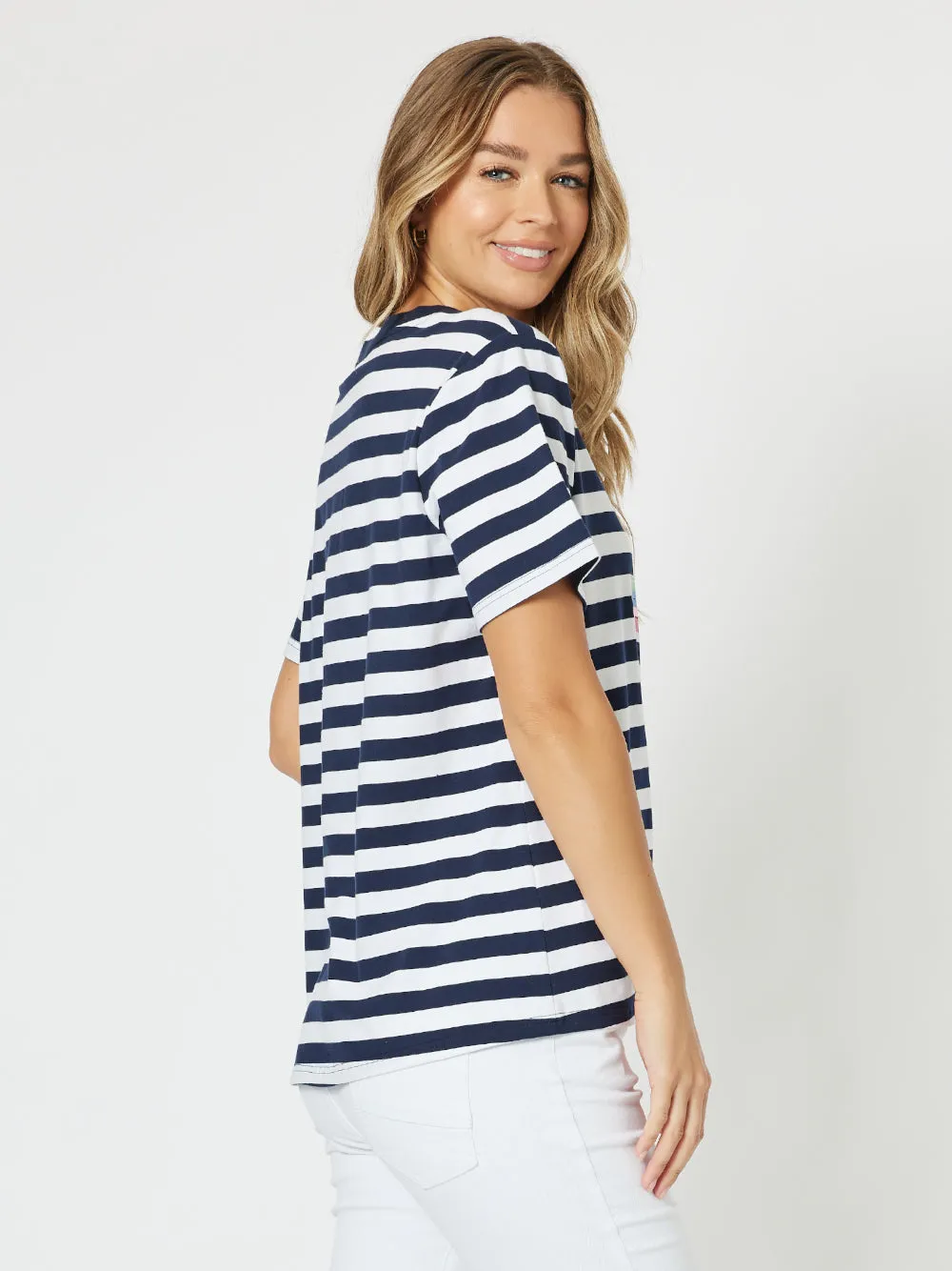 Heart Stripe T-shirt - Navy/White sold by RC & Co product image thumbnail 4
