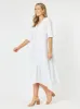Fringed Linen Dress - White sold by RC & Co