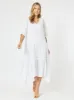 Fringed Linen Dress - White sold by RC & Co