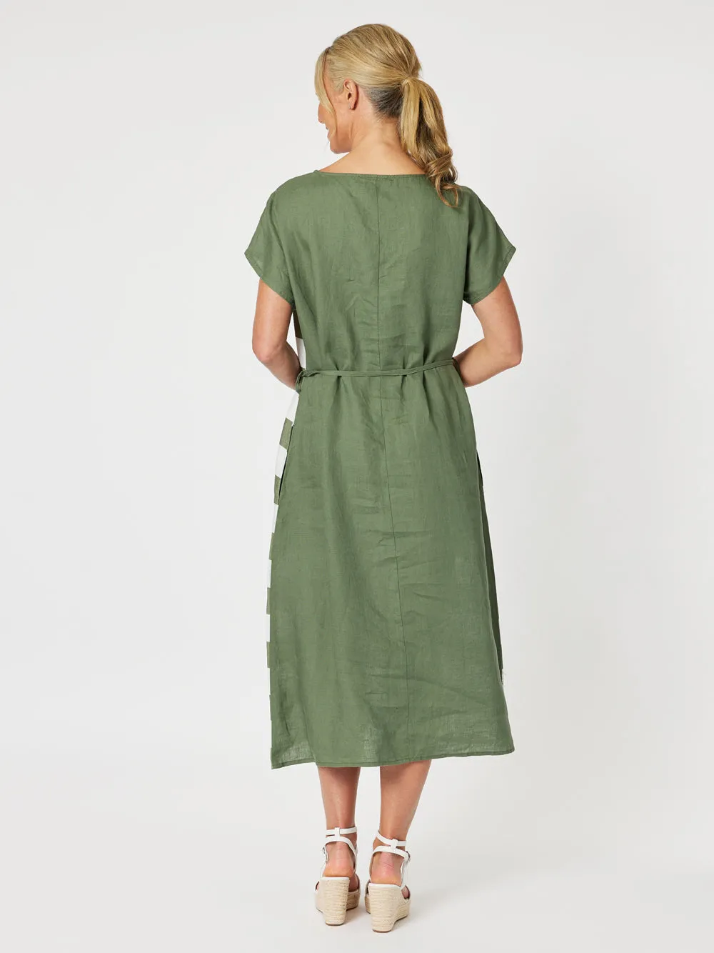 Patio Stripe Dress - Khaki sold by RC & Co product image thumbnail 4