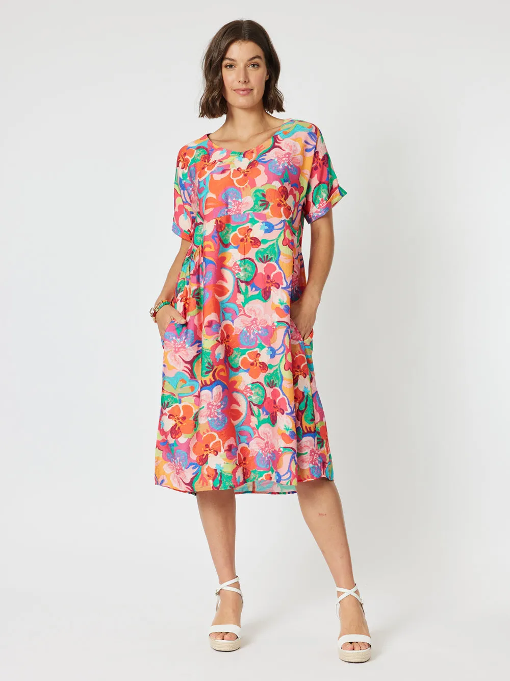 Garden Party Floral Dress - Hot Pink sold by RC & Co