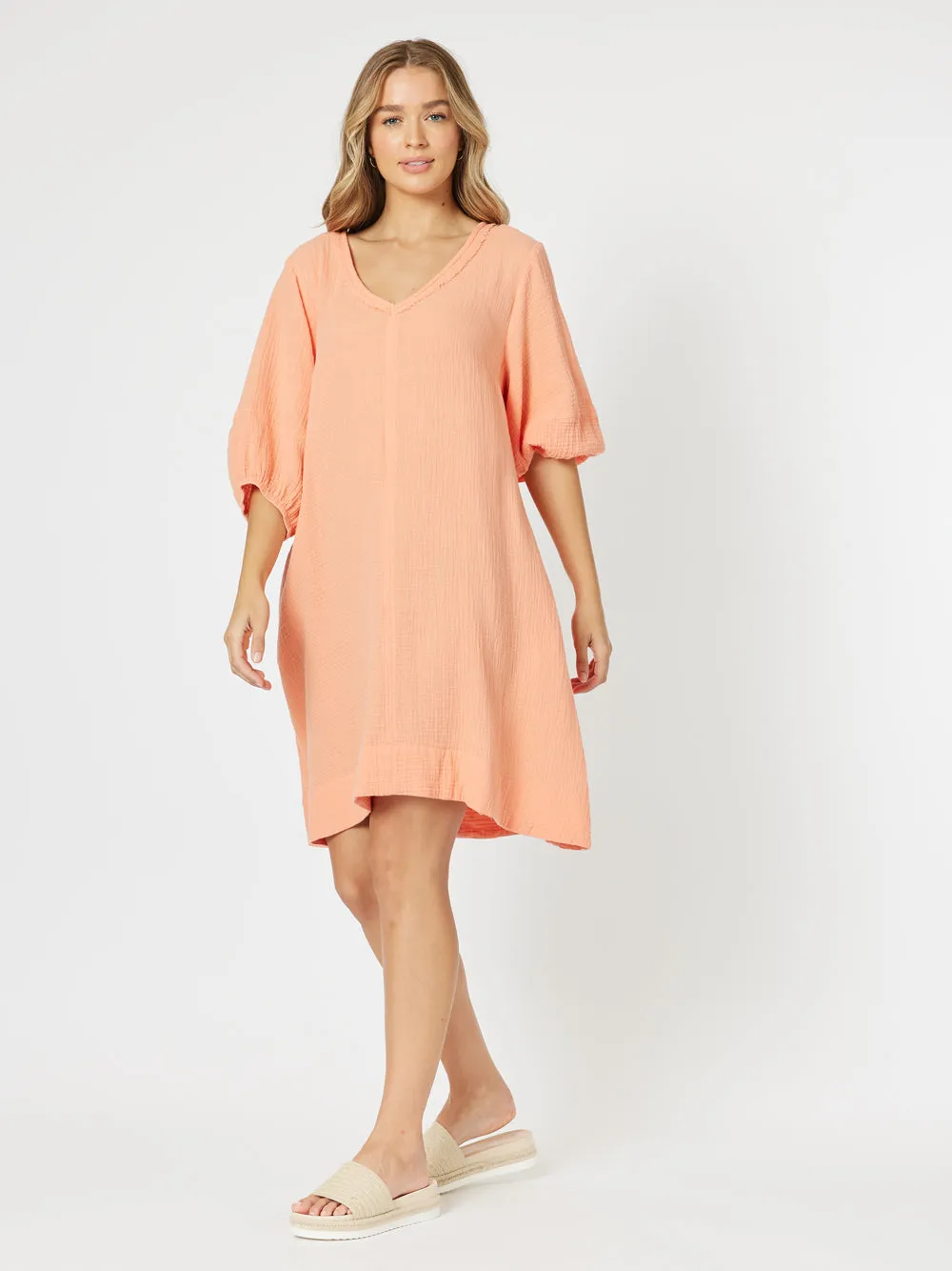 Byron Cotton Dress - Papaya sold by RC & Co product image thumbnail 2