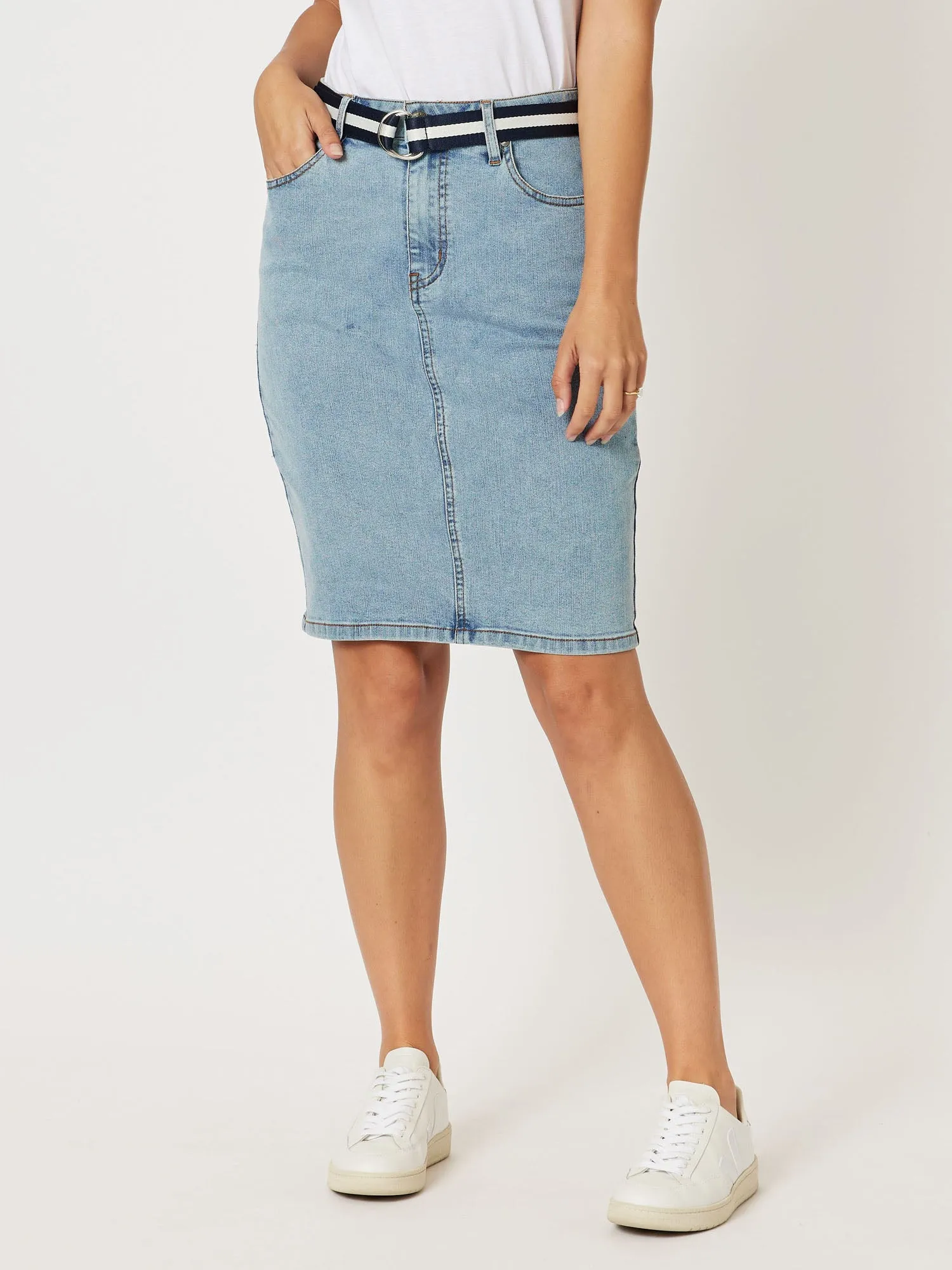 Emily Stretch Denim Jean Skirt - Denim sold by RC & Co product image thumbnail 5