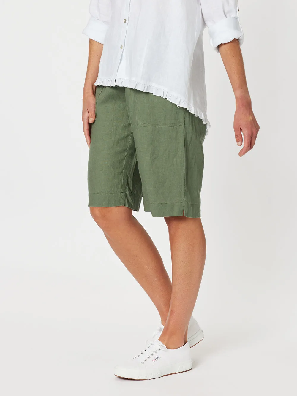 Jordan Linen Short - Khaki sold by RC & Co product image thumbnail 3