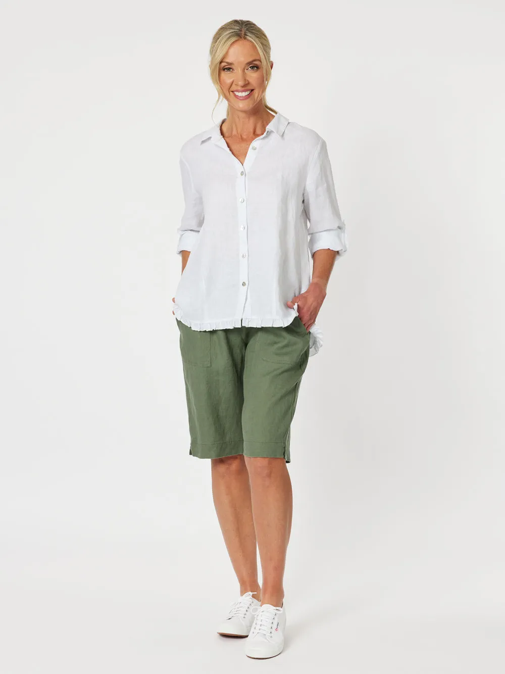 Jordan Linen Short - Khaki sold by RC & Co product image thumbnail 2