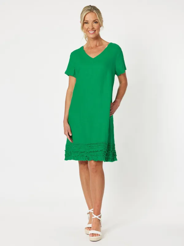 Chic Linen Shift Dress- Emerald sold by RC & Co