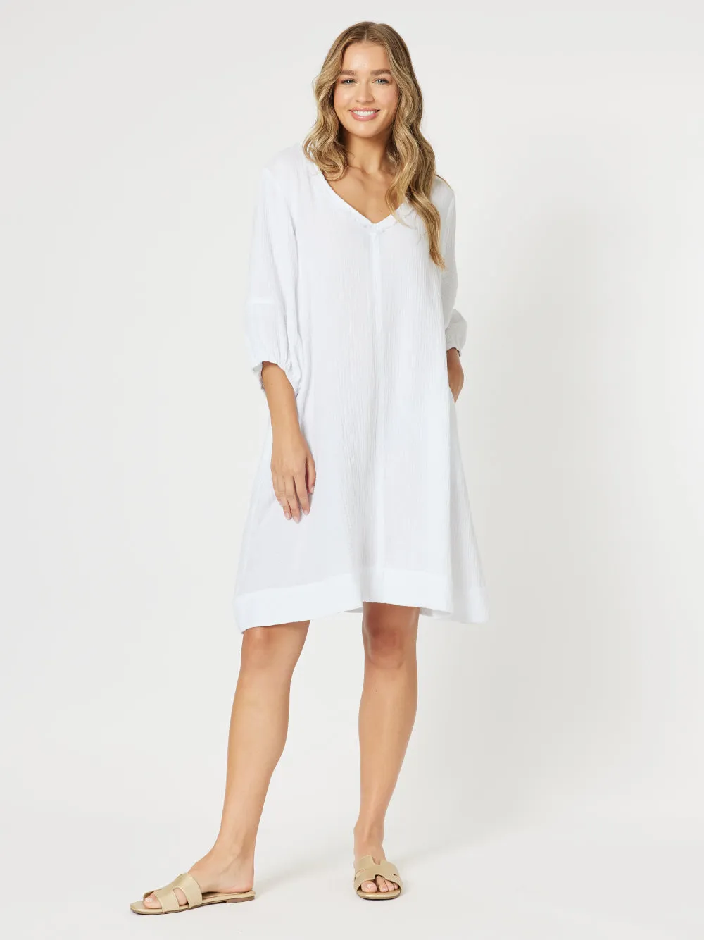 Byron Cotton Dress - White sold by RC & Co