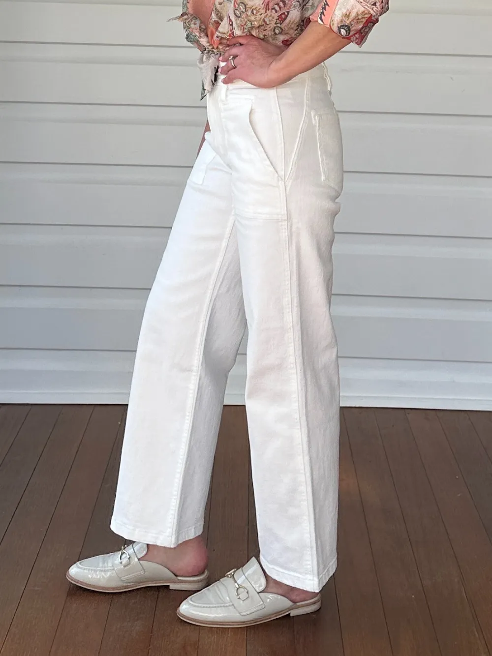 Hudson High Rise Wide Leg Jean - Ivory sold by RC & Co product image thumbnail 4