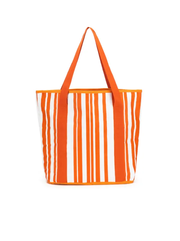 Sabbia Beach Bag Small - Orange Stripe sold by RC & Co