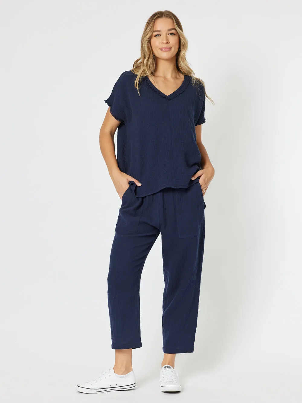 Byron Cotton 7/8 Pant - Navy sold by RC & Co product image thumbnail 2