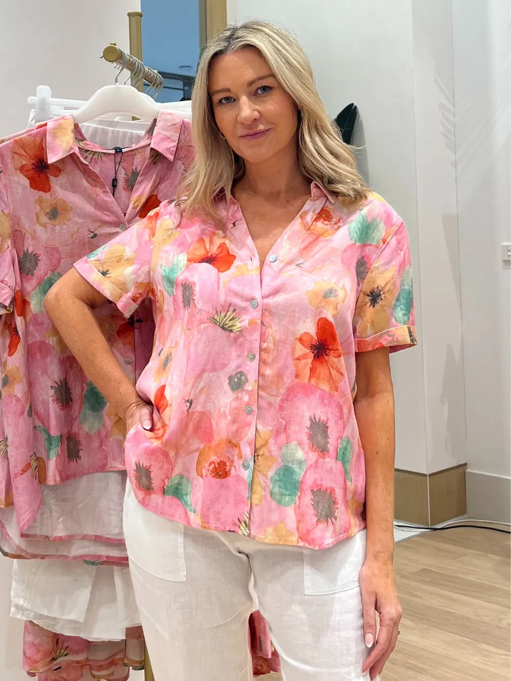 Brighton Floral Poppy Print Shirt - Multi sold by RC & Co product image thumbnail 2