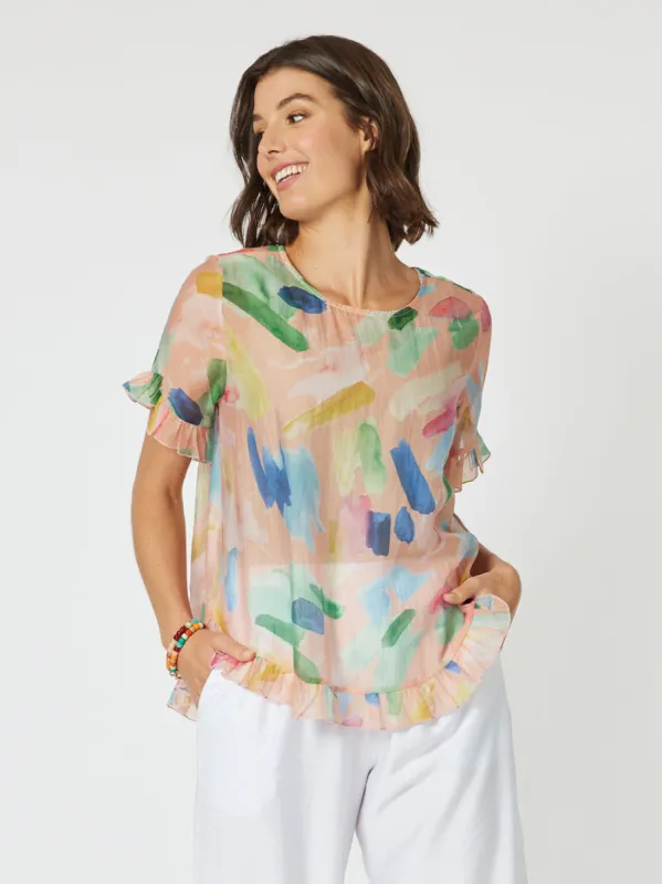 Genoa Top - Melon sold by RC & Co