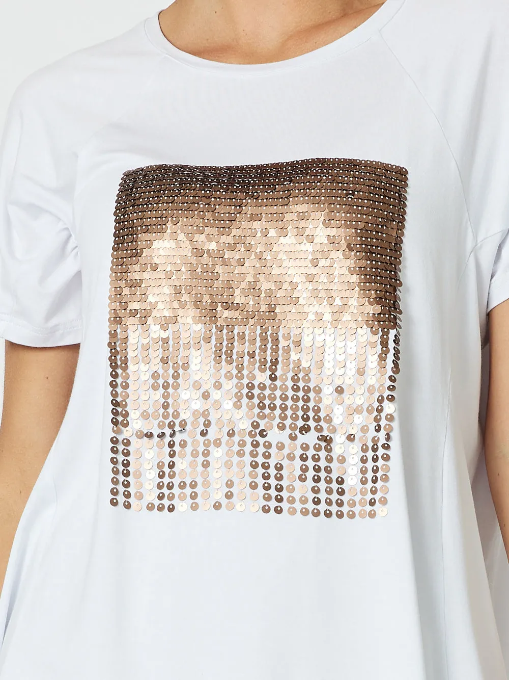 Sequin Patch Tee - White/Bronze sold by RC & Co product image thumbnail 5
