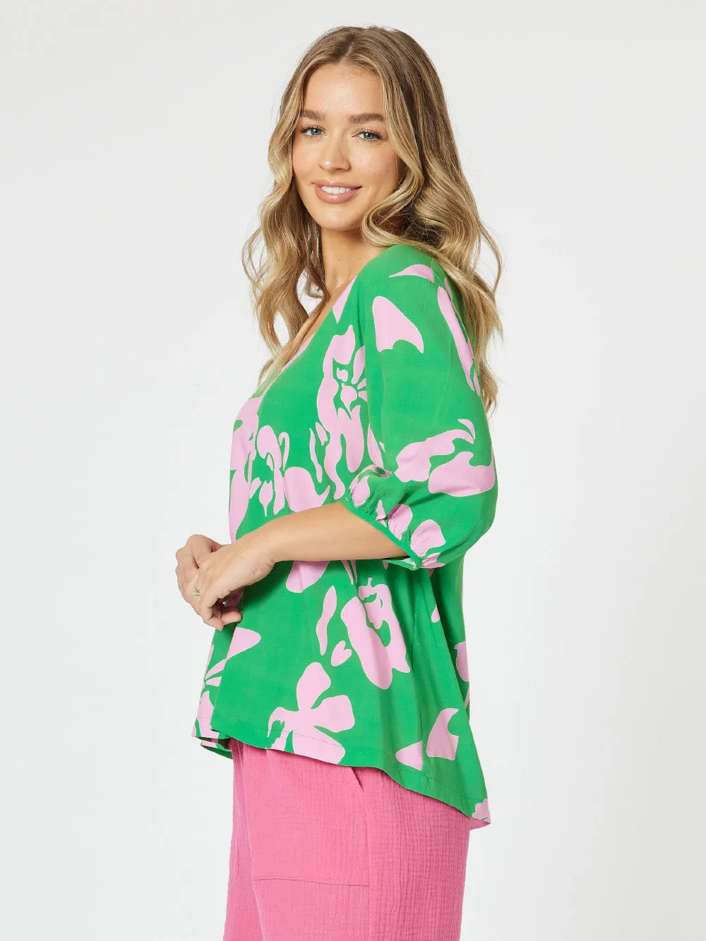 Spring V Neck Tunic - Emerald sold by RC & Co product image thumbnail 3
