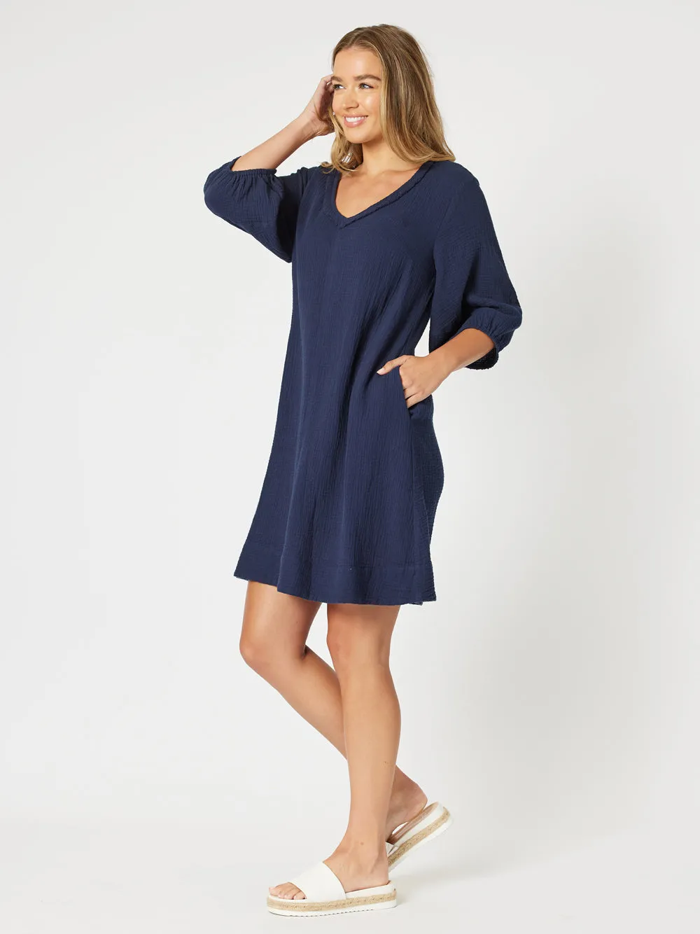 Byron Cotton Dress - Navy sold by RC & Co product image thumbnail 4