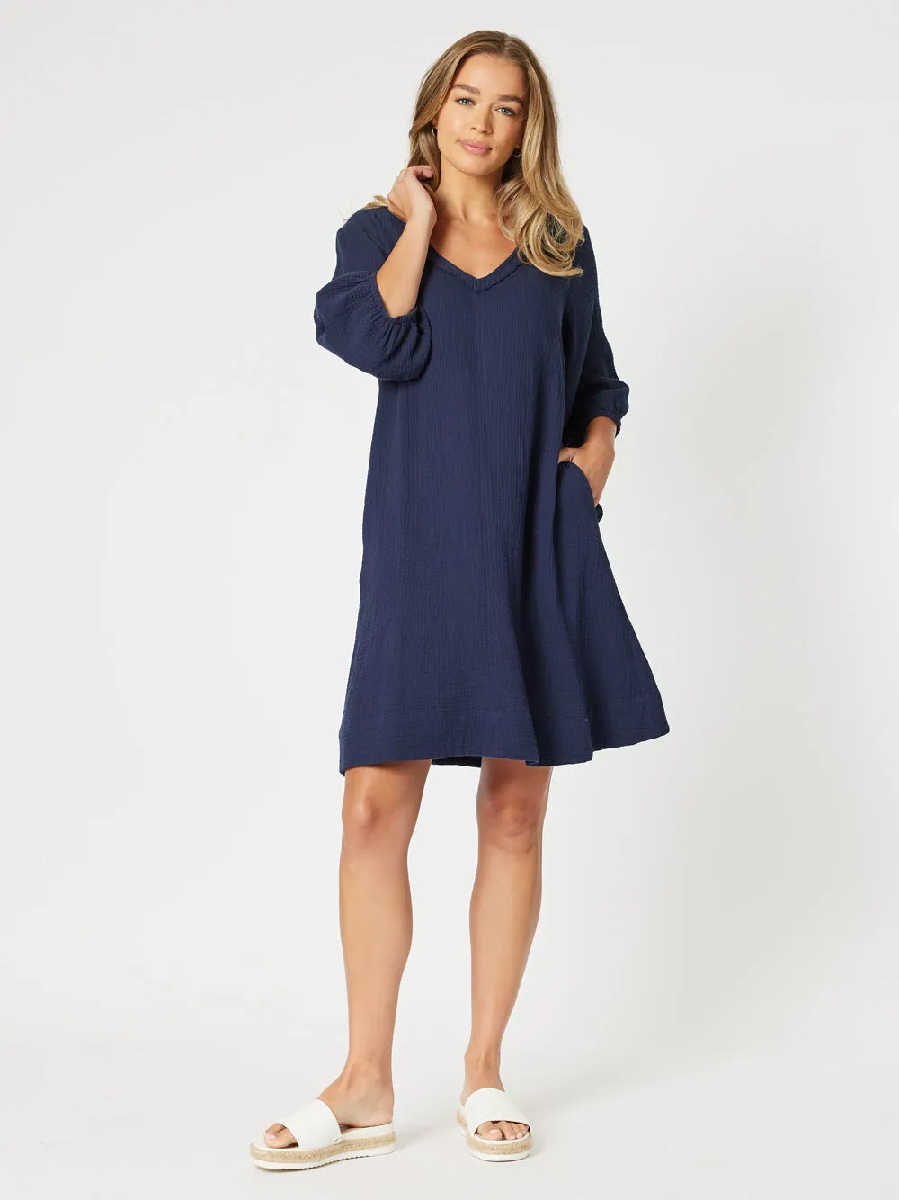Byron Cotton Dress - Navy sold by RC & Co product image thumbnail 3