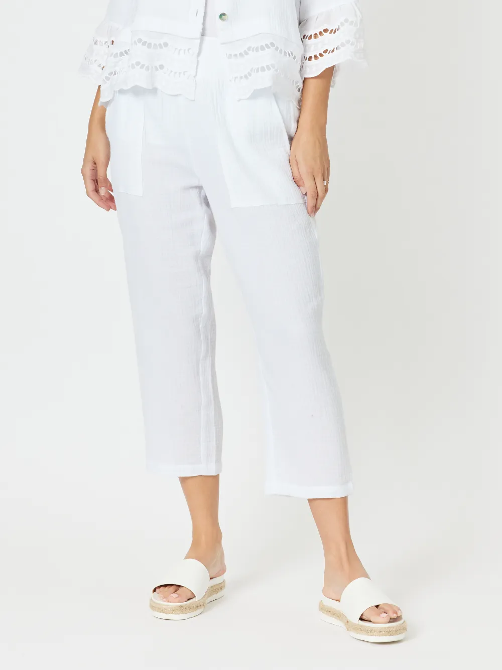 Byron Cotton 7/8 Pant - White sold by RC & Co