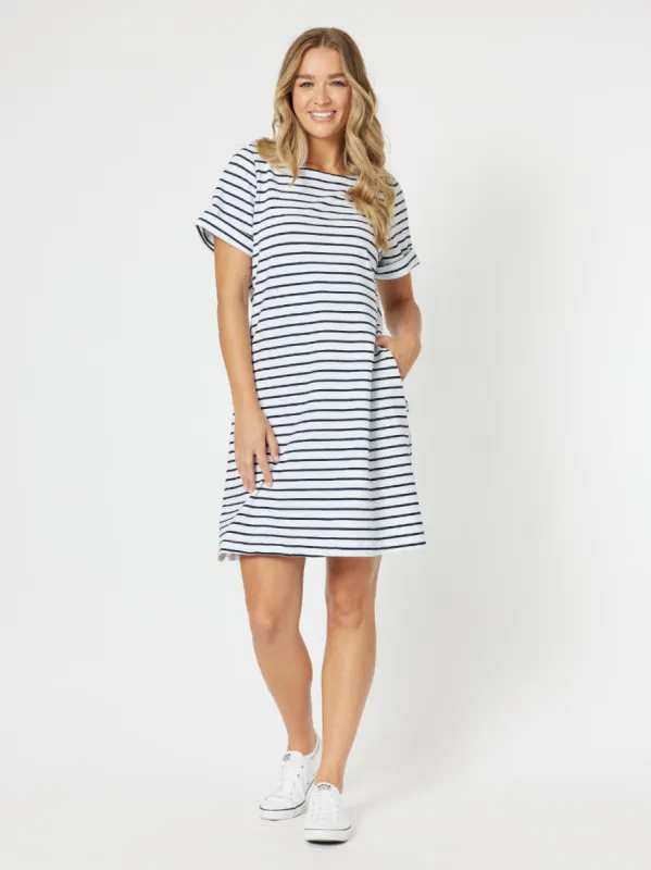 Standout Stripe Dress - Navy/White sold by RC & Co