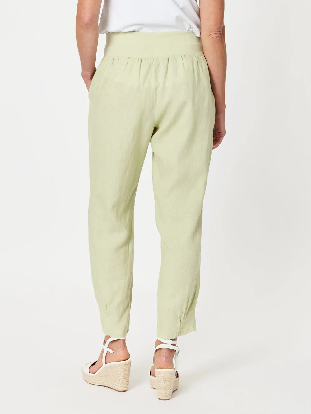 Sarah Linen Pleat Hem Pant - Celery sold by RC & Co product image thumbnail 4
