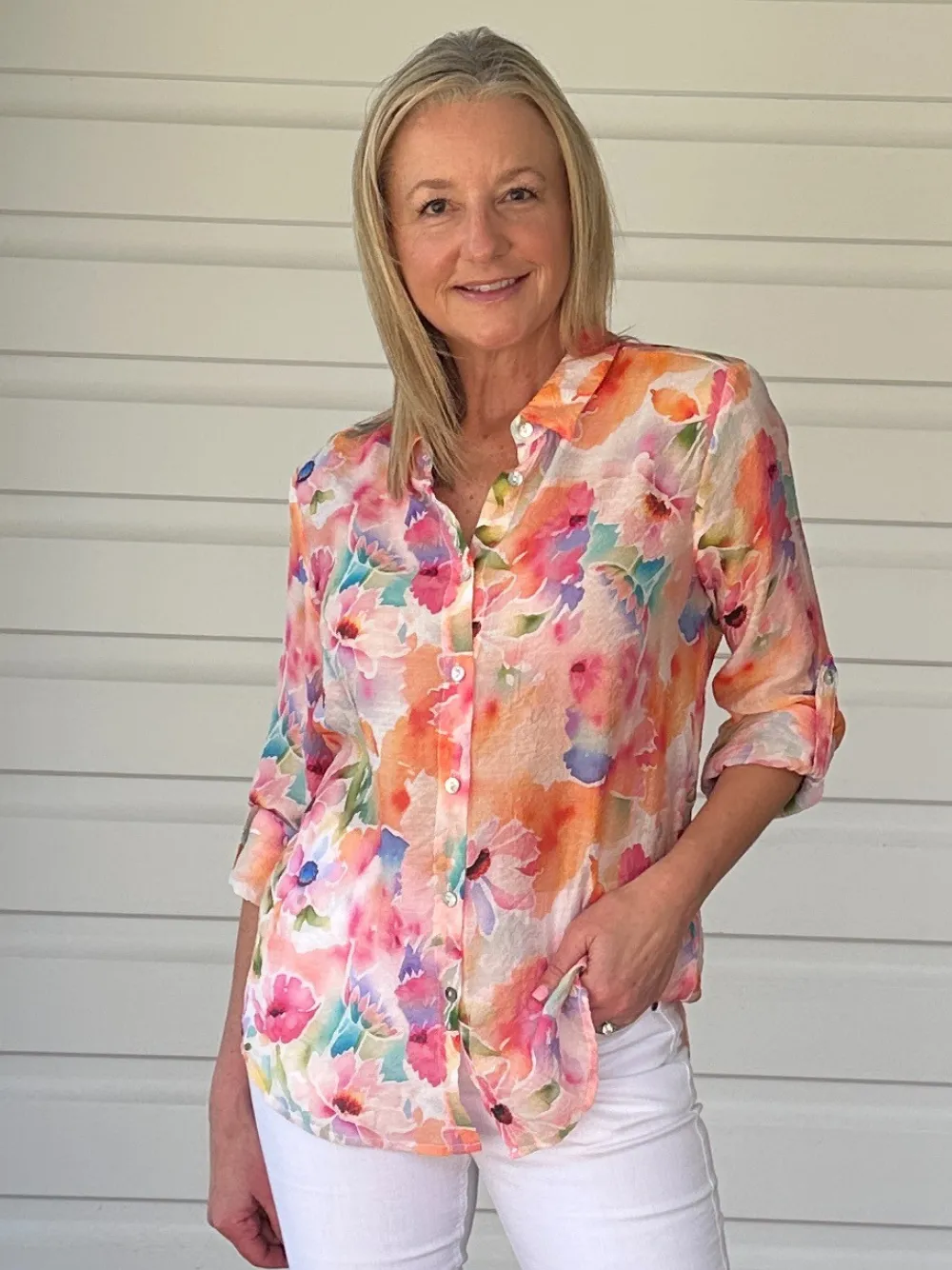 Narrabeen Printed Shirt - Pastel sold by RC & Co