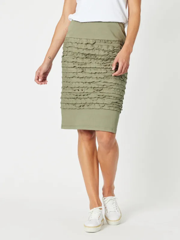 Charlie Stitched Detail Skirt - Khaki sold by RC & Co