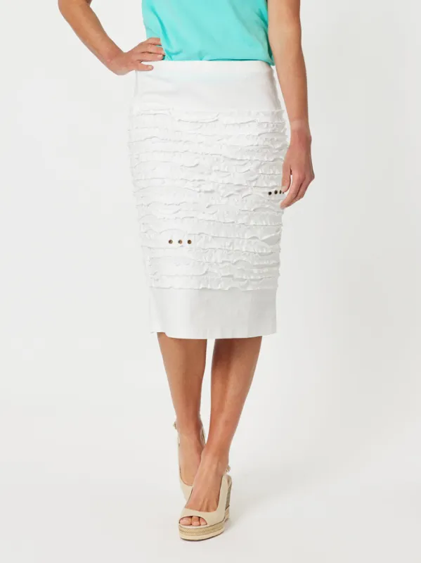 Charlie Stitched Detail Skirt - White sold by RC & Co