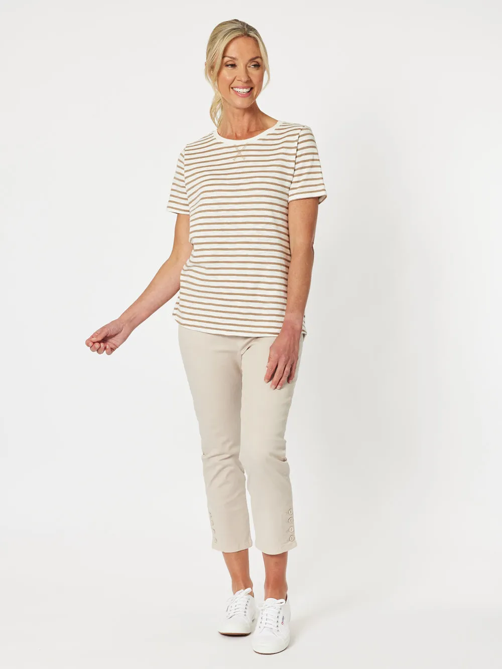 Charlie Cotton Twill Stretch Capri Pant - Natural sold by RC & Co product image thumbnail 3