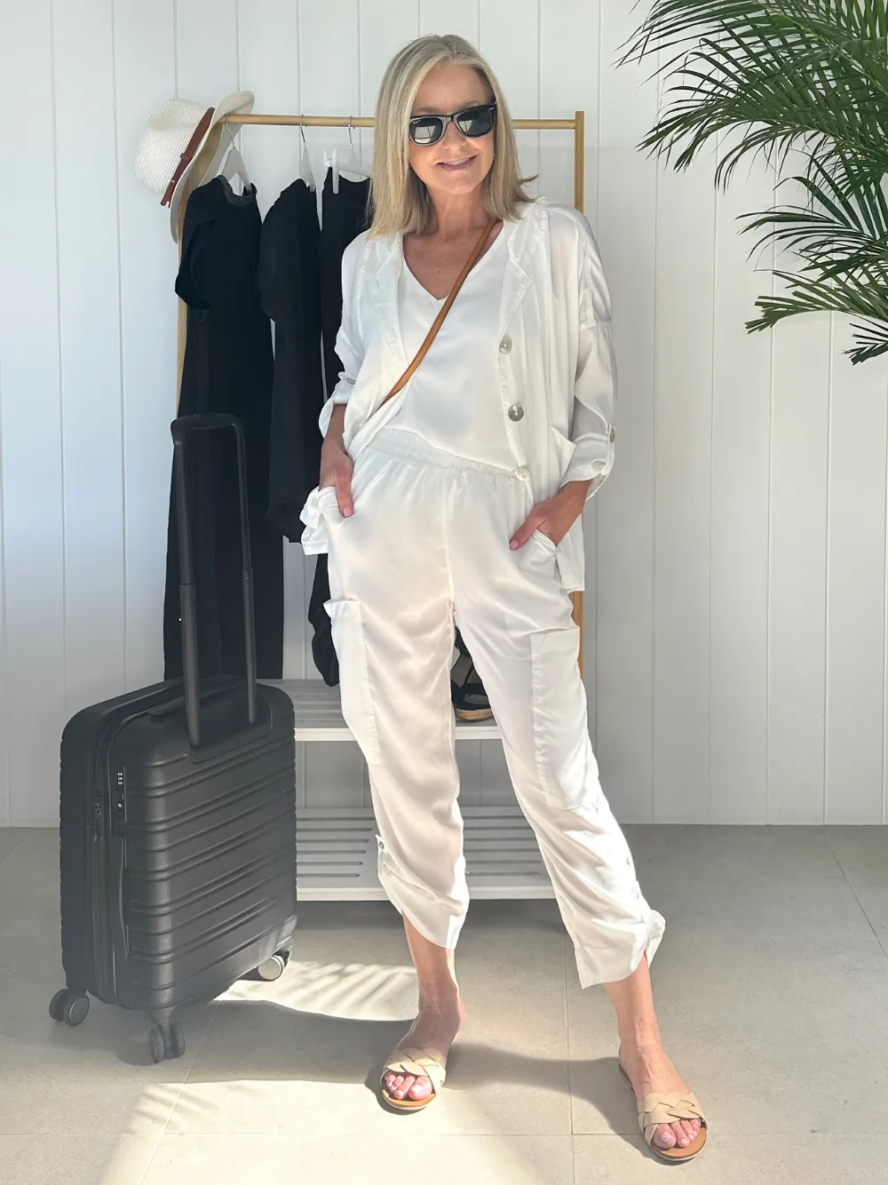 Traveller Luxe Side Button Pant - White sold by RC & Co product image thumbnail 2