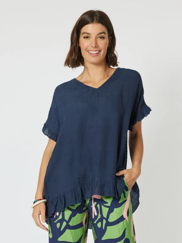 Button Back Top - Navy sold by RC & Co