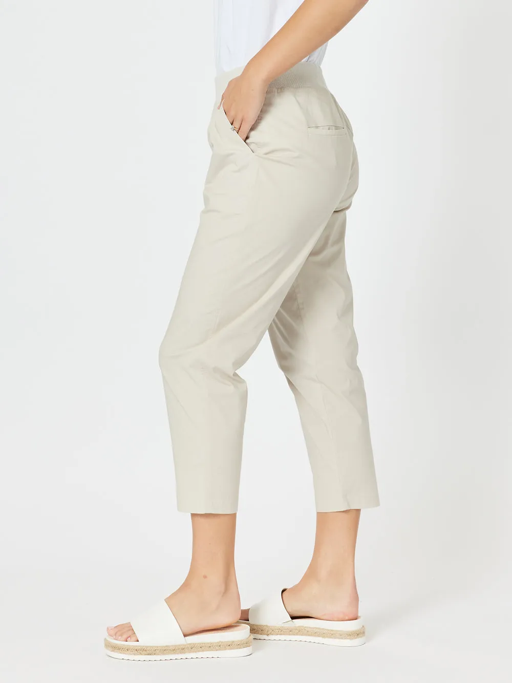 Santorini Cotton Capri Pant - Stone sold by RC & Co product image thumbnail 4