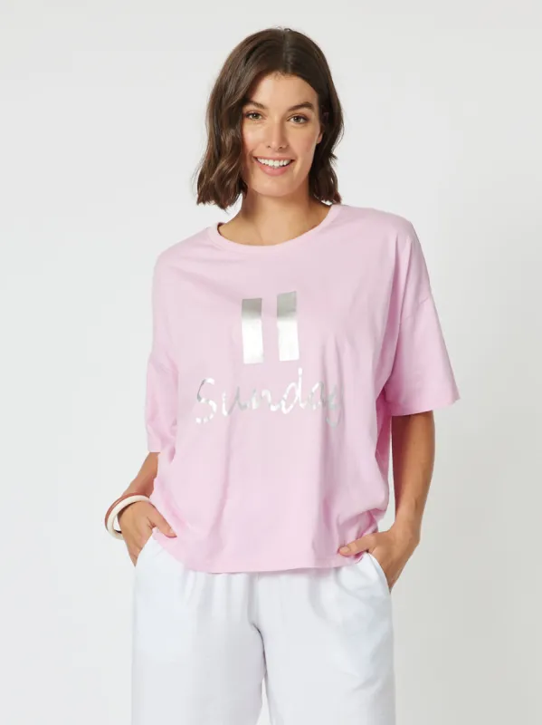 Happy Sunday Tee - Pink made by RC & Co