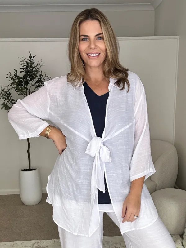 Aegean Shacket - White sold by RC & Co