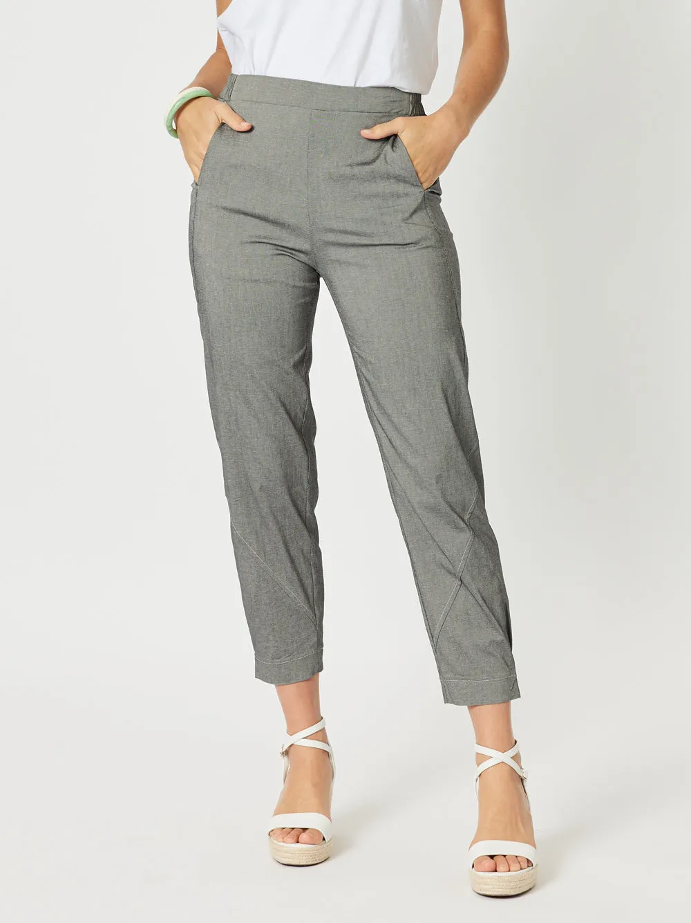 Parachute Stitch Detail Pant - Grey Marle sold by RC & Co