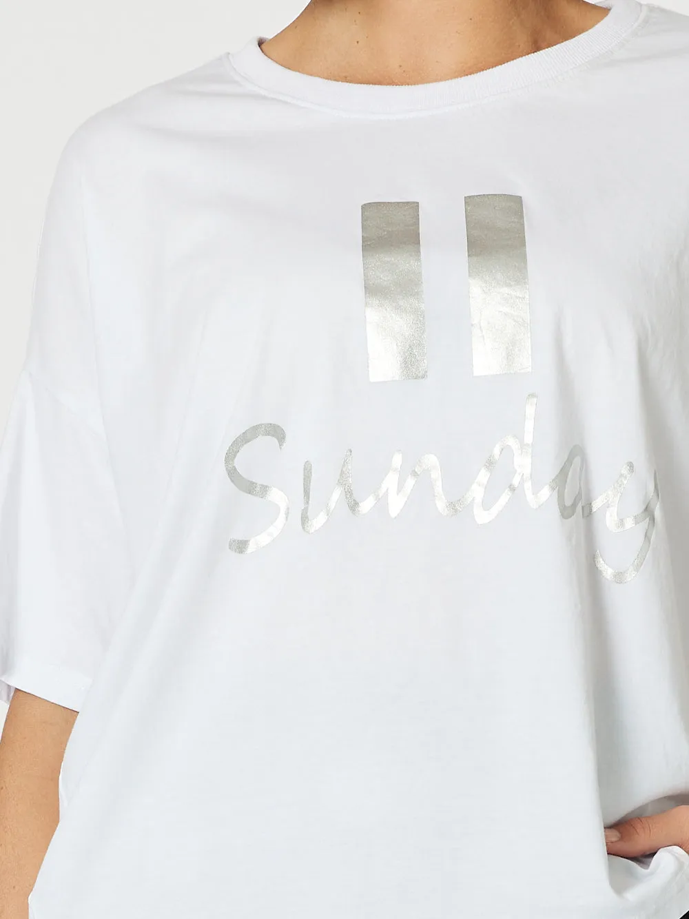 Happy Sunday Tee - White sold by RC & Co product image thumbnail 5