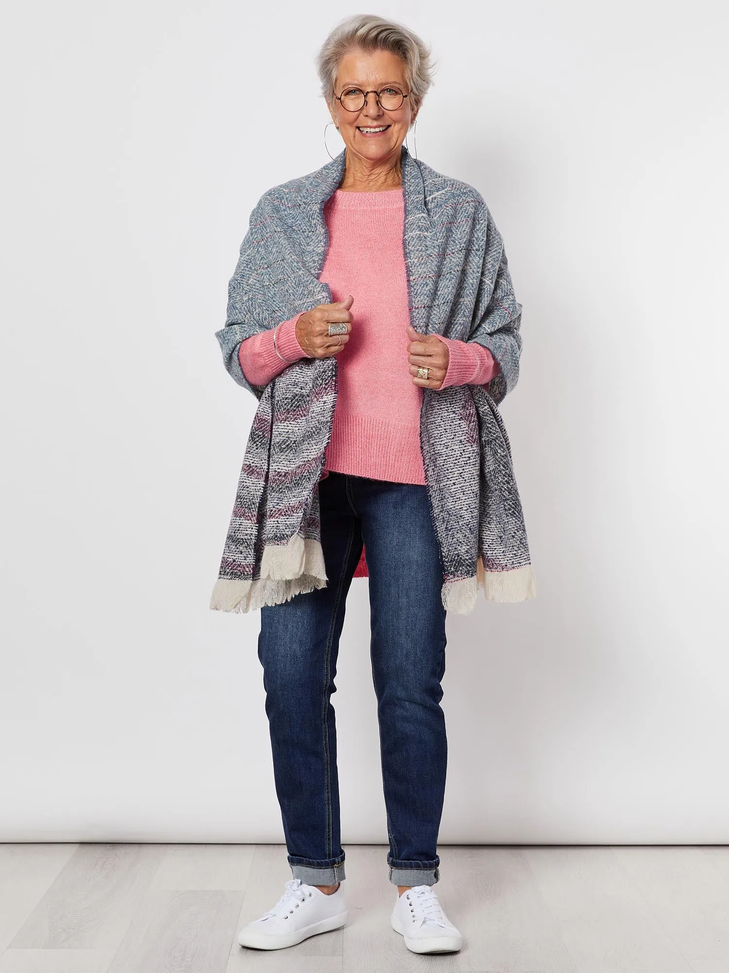 Logan Printed Scarf - Navy sold by RC & Co product image thumbnail 2