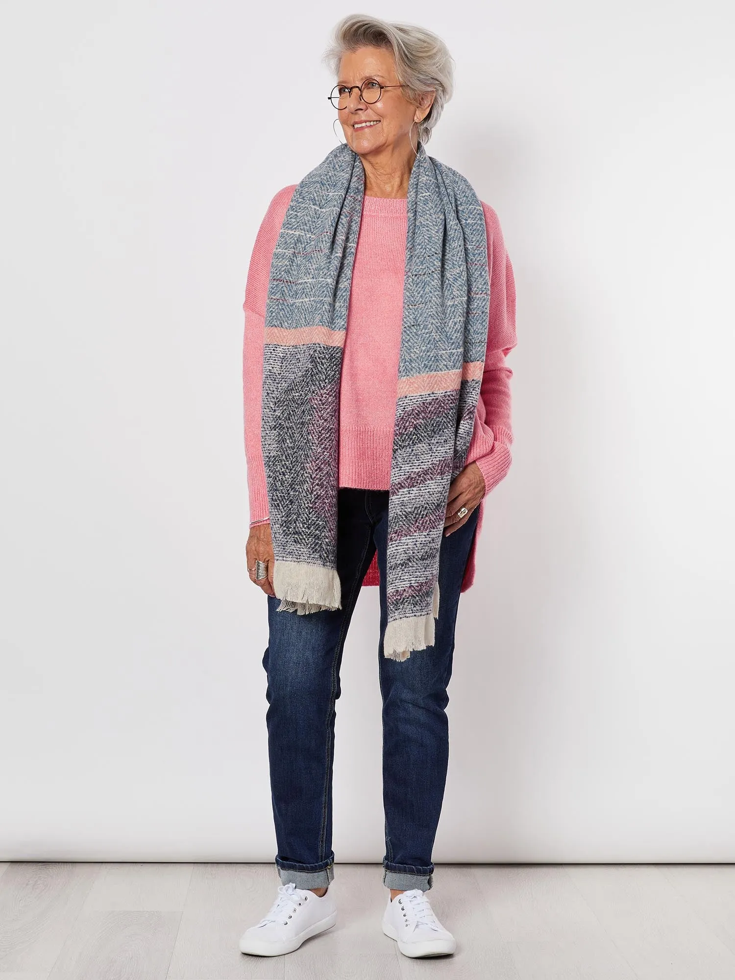 Logan Printed Scarf - Navy sold by RC & Co product image thumbnail 3