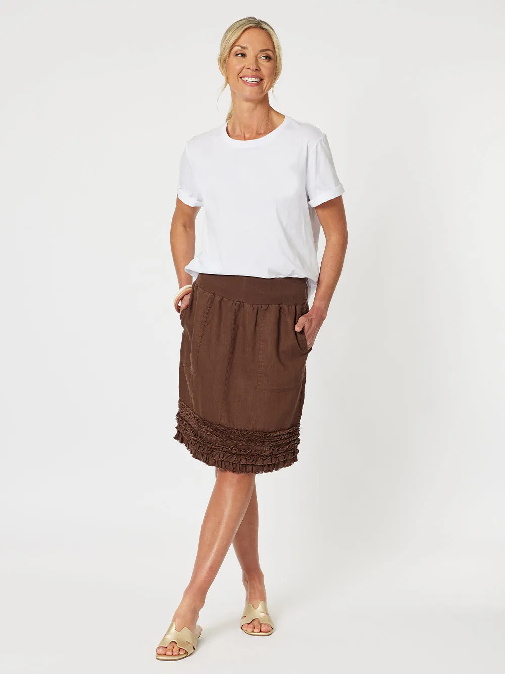Mimi Linen Ruffle Hem Skirt - Koko sold by RC & Co product image thumbnail 2