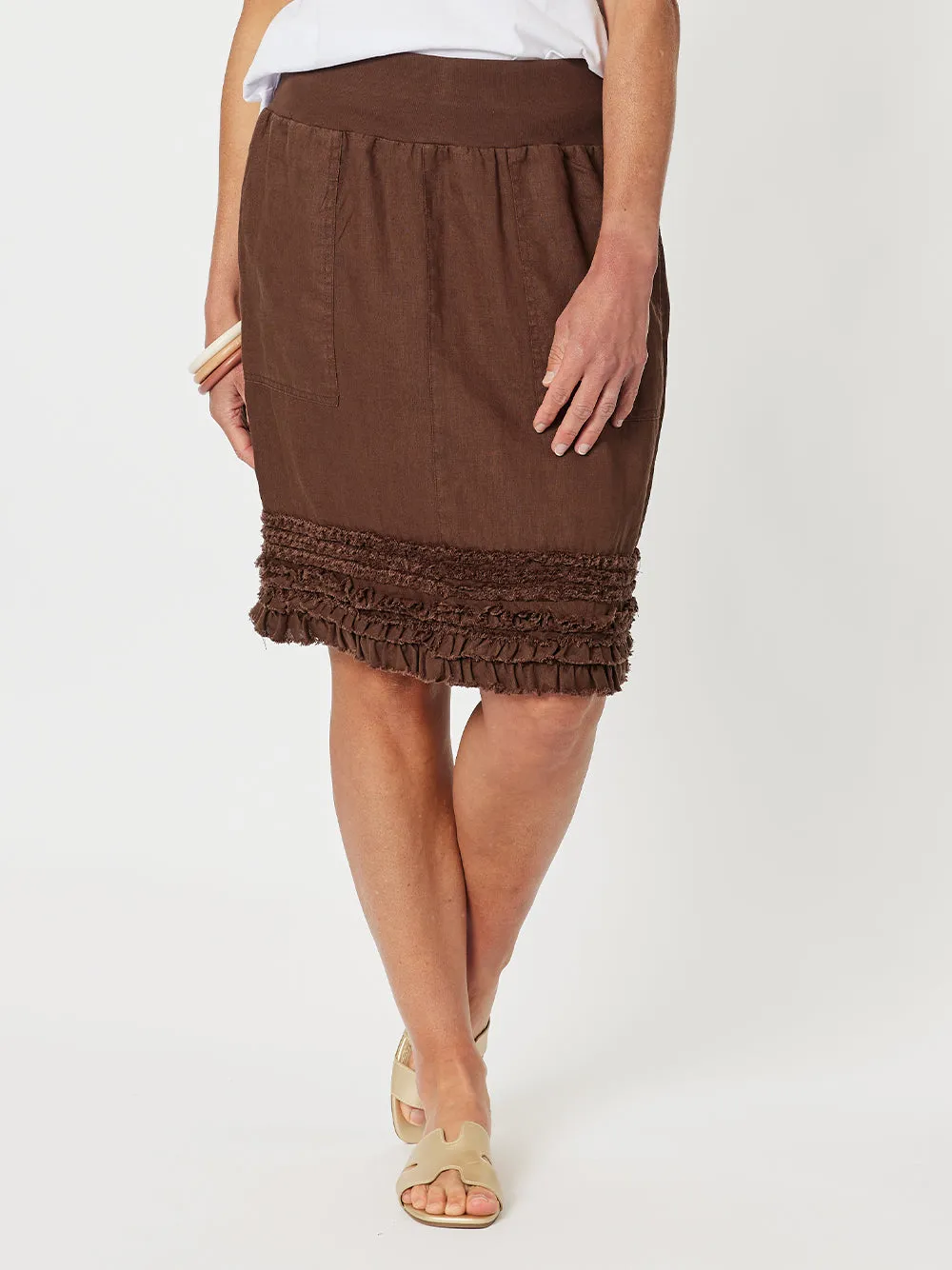 Mimi Linen Ruffle Hem Skirt - Koko sold by RC & Co