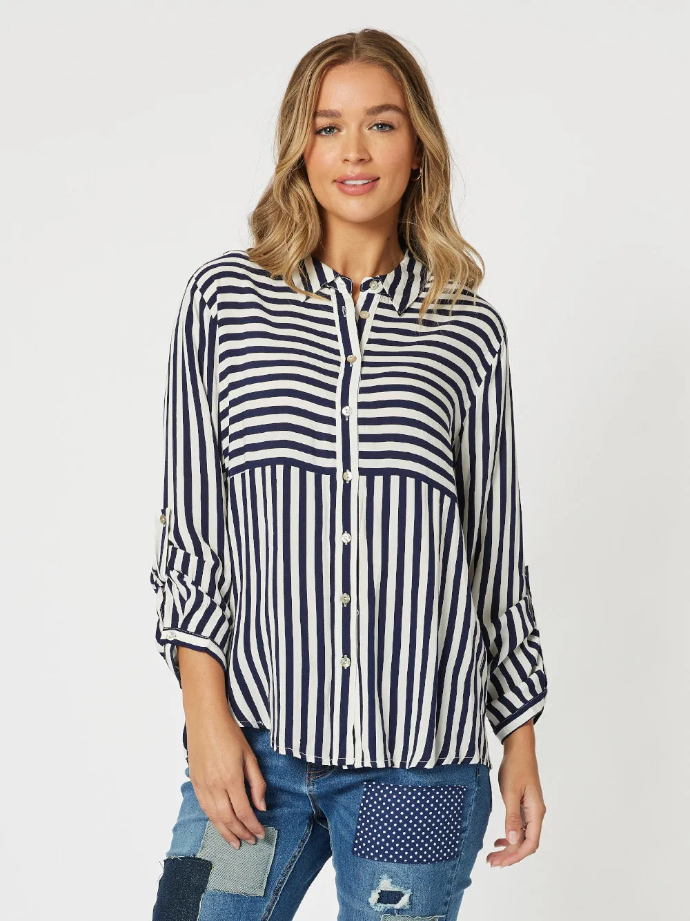 Tina Stripe Shirt - Navy/White sold by RC & Co product image thumbnail 4