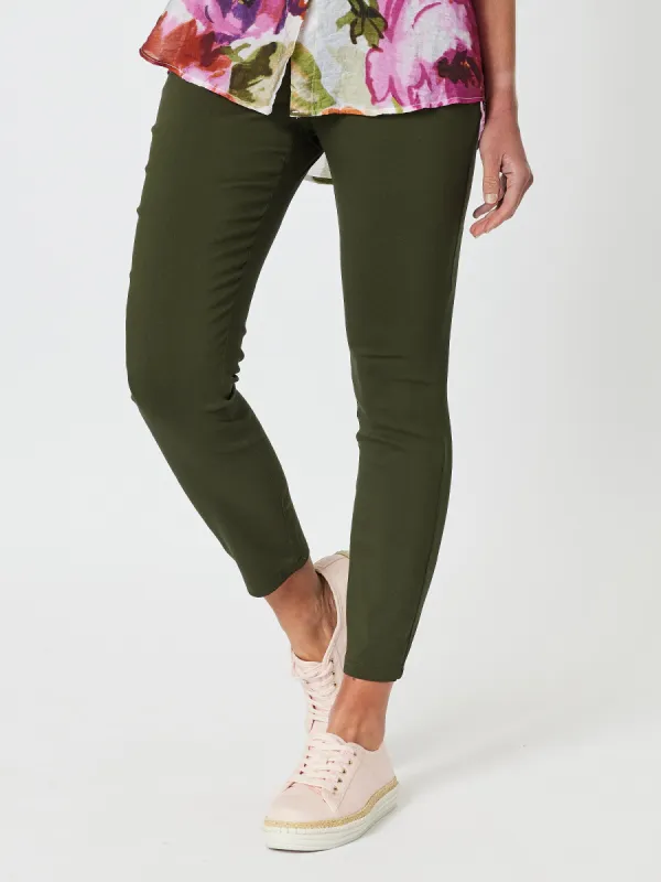 Mechanical Stretch Slim Leg Pull On Pant - Khaki sold by RC & Co