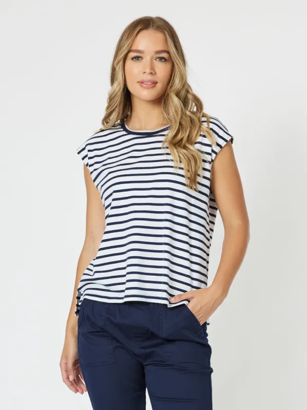 Portia Stripe Tee - Navy/White sold by RC & Co