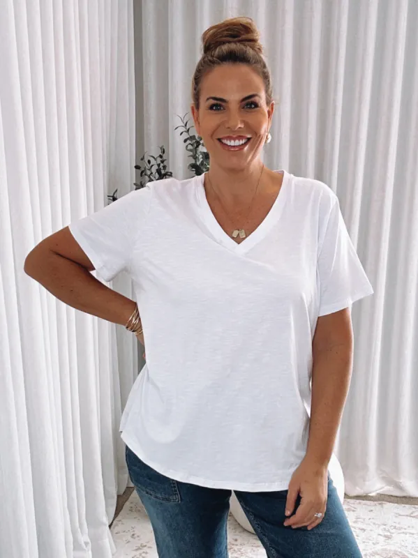 Slub Cotton Tee - White sold by RC & Co