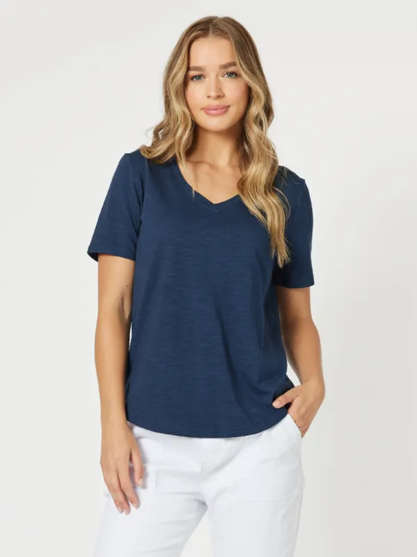 Slub Cotton Tee - Navy sold by RC & Co
