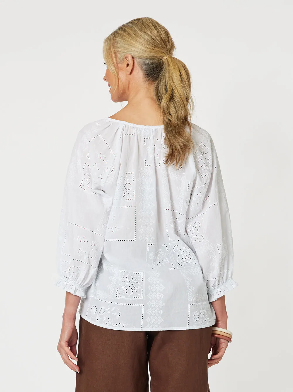 Mila Cotton Lace Top - White sold by RC & Co product image thumbnail 4